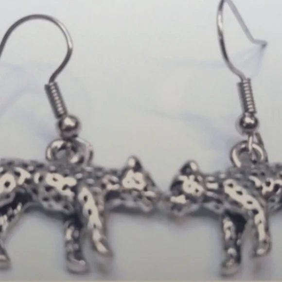 Leopard Cheetah Jaquar Tiger Cat Earrings Feline Lover Silver Handmade NEW NWT - Picture 6 of 7